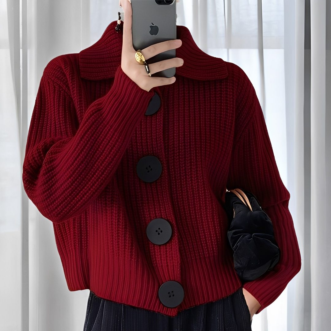 R&B | modischer Cardigan mit großen Knöpfen für Frauen