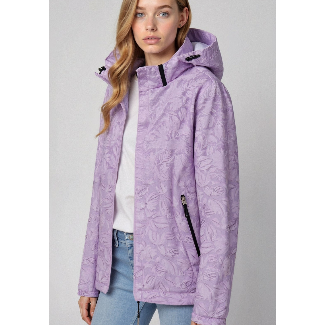 R&B | Gedruckt Reißverschluss Winter Jacke - Kapuze