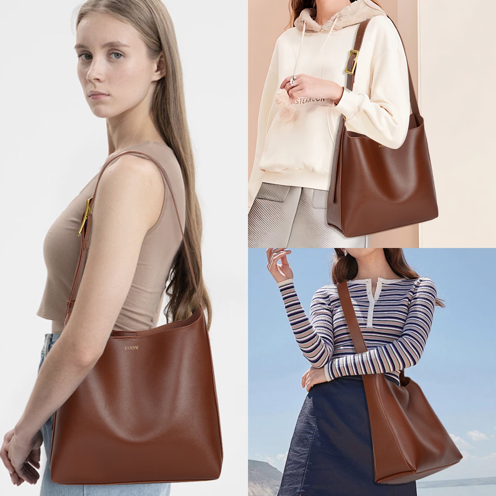 R&B | Stilvolle Robuste Braune Geprägte Brusttasche