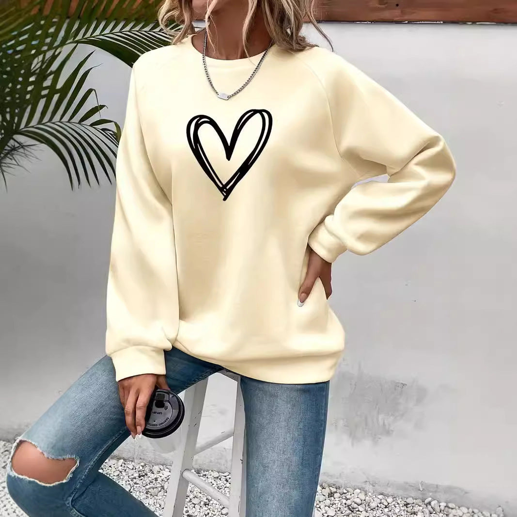 R&B | Print Rundhals-Langarmsweatshirt