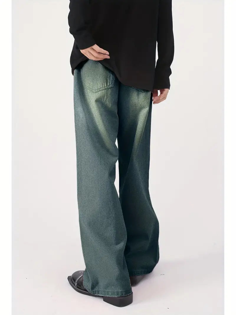R&B | Weinlese Upcycle Baggy Jeans Mit AusgR&Bleichtem Effekt