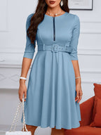 R&B | Kleid mit Gürtel und Reißverschluss