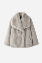 R&B | Faux-Fur-Schalkragenjacke