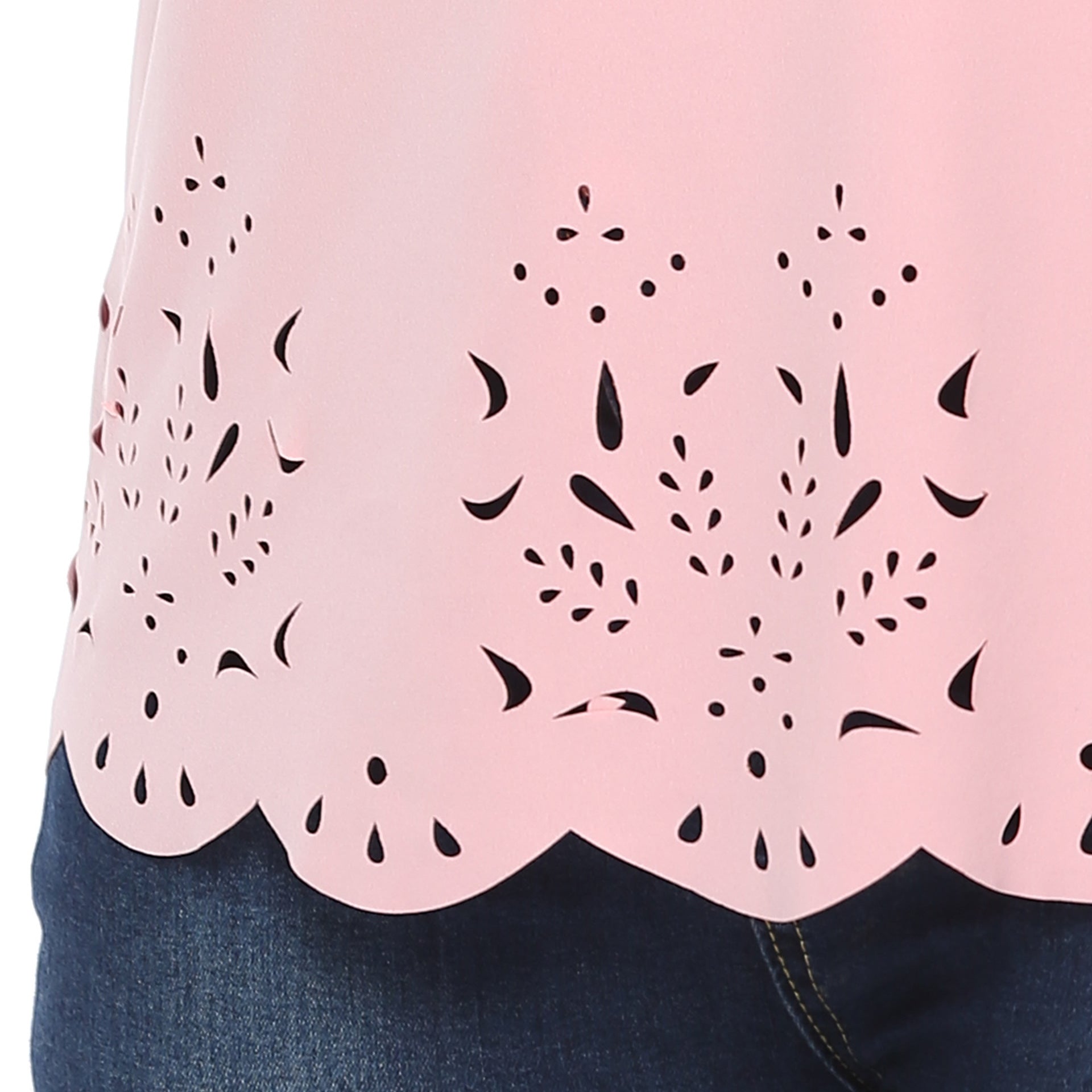 Damen modisches T-Shirt mit filigranem Lochmuster R&B