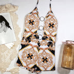 Damen Moderner Einteiler mit Raffungen und Ringdetails