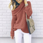 Damen Strickpullover mit schulterfreiem Design und strukturiertem Muster
