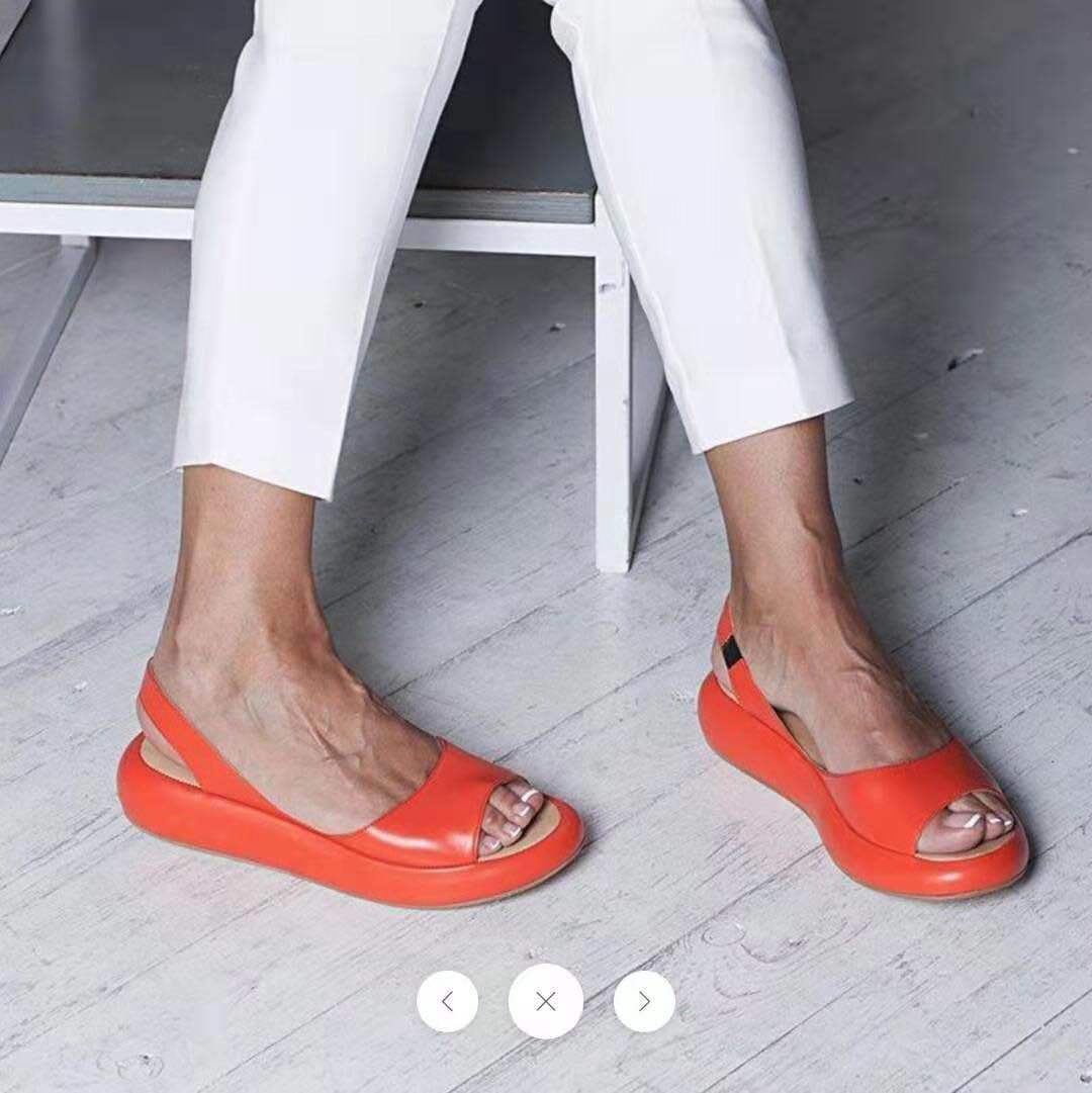 Damen nan Slingback-Pantolette mit ergonomischem Memory-Fußbett und leichter Plateausohle R&B
