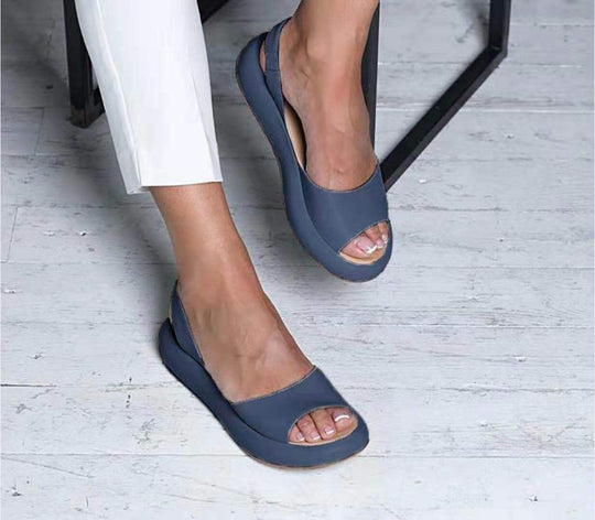 Damen nan Slingback-Pantolette mit ergonomischem Memory-Fußbett und leichter Plateausohle R&B