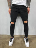 Herren Slim Fit Jeans mit modischen Rissen R&B