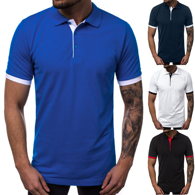 Herren Kurzarm-Polohemd mit kontrastierenden Details und modernem Schnitt