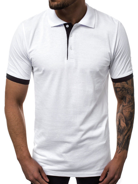 Herren Kurzarm-Polohemd mit kontrastierenden Details und modernem Schnitt R&B