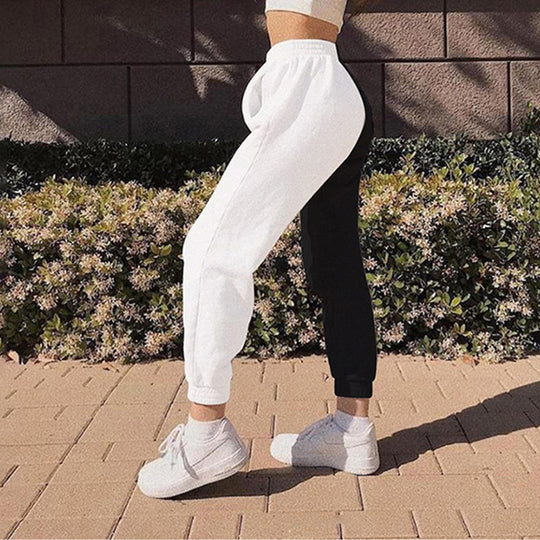 Damen Modische Jogginghose mit asymmetrischem Design und elastischem Bund R&B