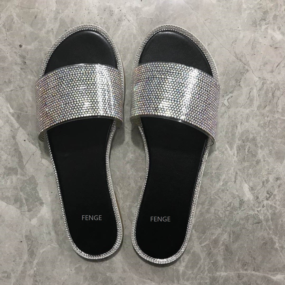 Damen Glamouröse Strandsandalen mit Strassverzierungen R&B