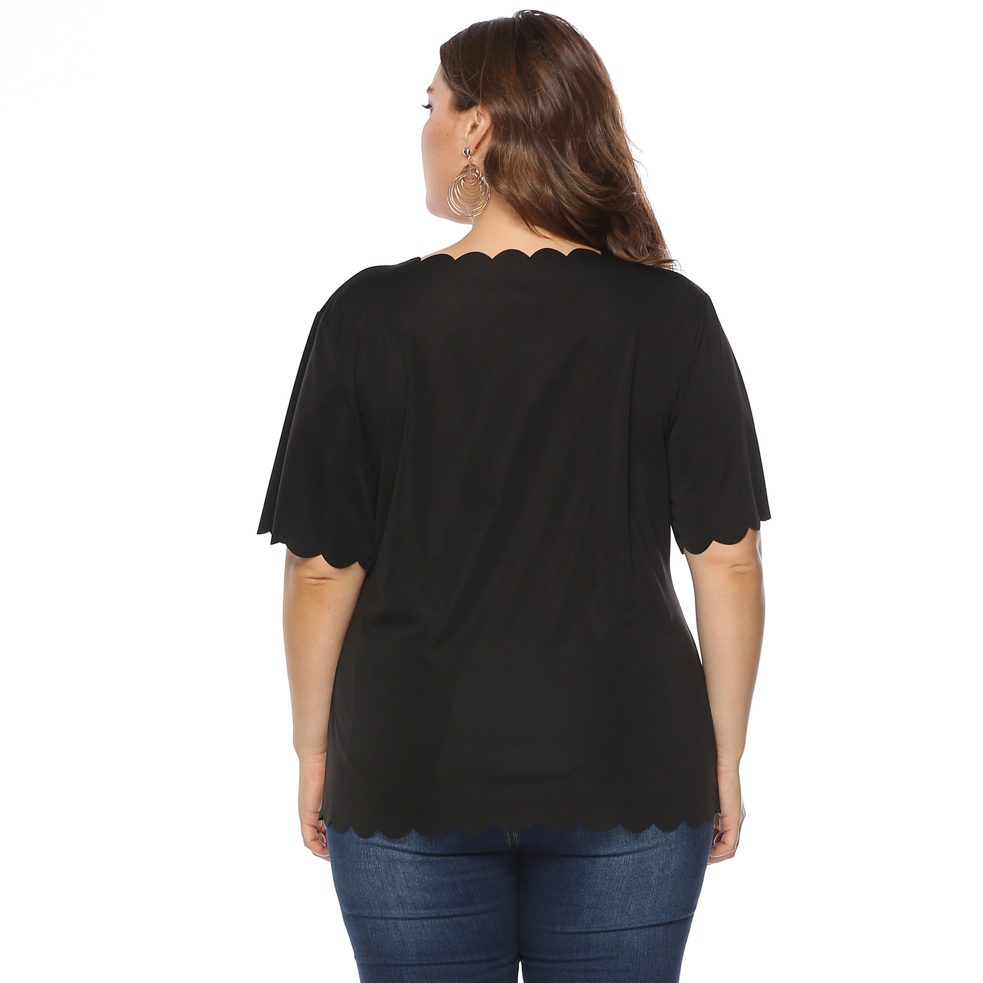 Damen T-Shirt mit Leopardenmuster und Glitzerstein-Details R&B