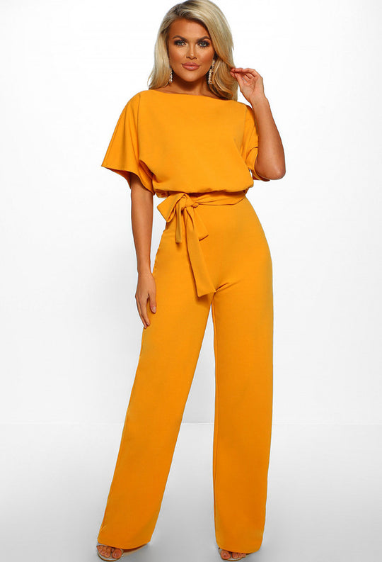 Damen elegantes Set bestehend aus fließender Bluse und weit geschnittenen Hosen R&B