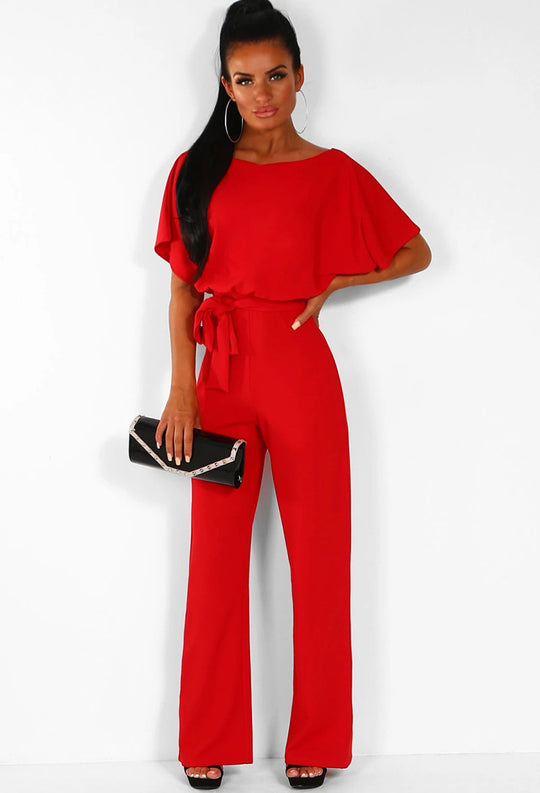 Damen elegantes Set bestehend aus fließender Bluse und weit geschnittenen Hosen R&B