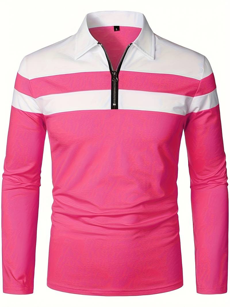 R&B – langärmliges poloshirt mit reißverschluss