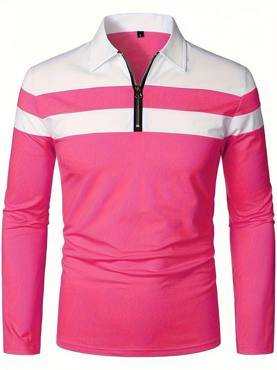R&B – langärmliges poloshirt mit reißverschluss