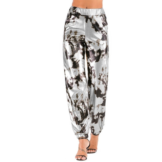 Damen Samt Jogginghose im angesagten Leopardenlook R&B