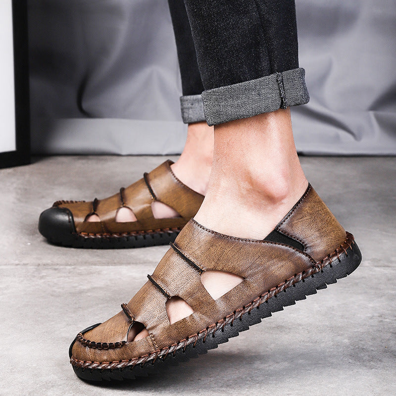 Damen Luftige Leder-Sandalen mit verstellbarem Riemen R&B