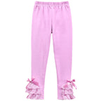 Mädchen Leggings mit Rüschen und Schleifenakzenten R&B
