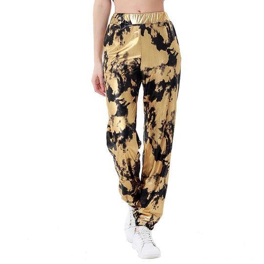 Damen Samt Jogginghose im angesagten Leopardenlook R&B