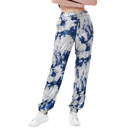 Damen Samt Jogginghose im angesagten Leopardenlook R&B