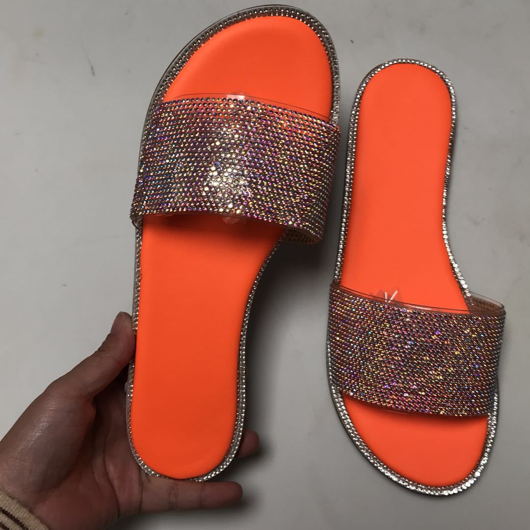Damen Glamouröse Strandsandalen mit Strassverzierungen R&B