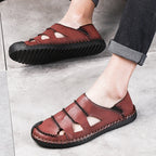 Damen Luftige Leder-Sandalen mit verstellbarem Riemen R&B