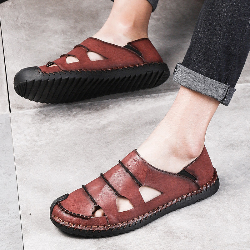 Damen Luftige Leder-Sandalen mit verstellbarem Riemen R&B