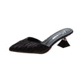 Damen modische offene Mules mit eleganten Falten und Blockabsatz
