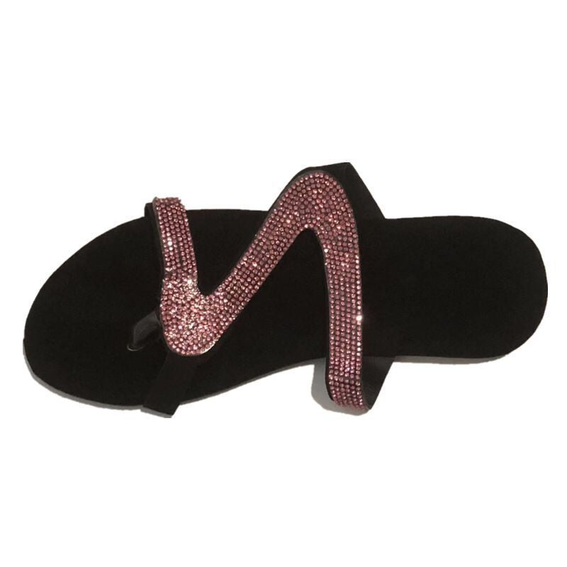 Damen Glamouröse Zehentrenner-Sandalen mit funkelnden Strass-Akzenten R&B