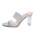 Damen elegante transparente Mules mit Blockabsatz