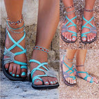 Damen nan Makramee-Riemchen-Sandalette mit Zehensteg und flexibler rutschfester Sohle R&B