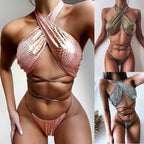 Damen Snakeskin Bikini Set