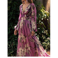 Damen Maxi-Kleid mit floralem Chiffon und elegantem Volant R&B