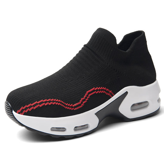 Unisex nan Slip-On Komfortsneaker mit elastischem Maschenkragen, stoßdämpfender Hohlkammer-Sohle und rutschfester Laufsohle R&B