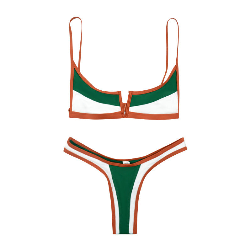 Damen Bikiniset mit modernem V-Ausschnitt und figurformenden Akzenten R&B