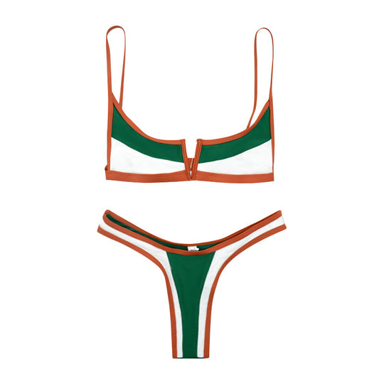 Damen Bikiniset mit modernem V-Ausschnitt und figurformenden Akzenten R&B