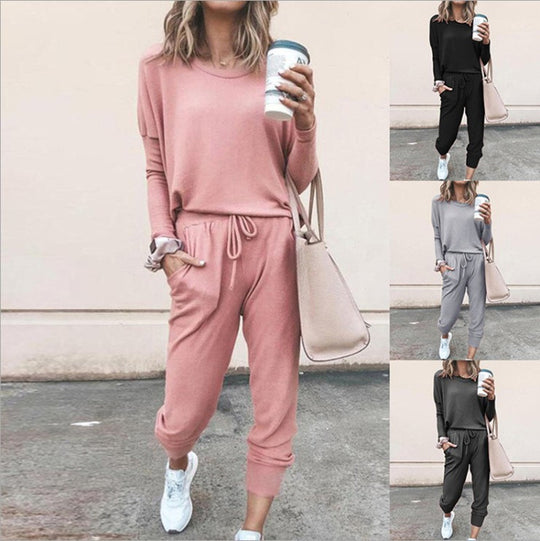 Damen Bequemer Jumpsuit mit modischem Rundhalsausschnitt und regulierbarem Bund R&B
