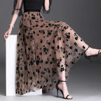 R&B | Eleganter Maxirock Aus Mesh mit Blumenmuster