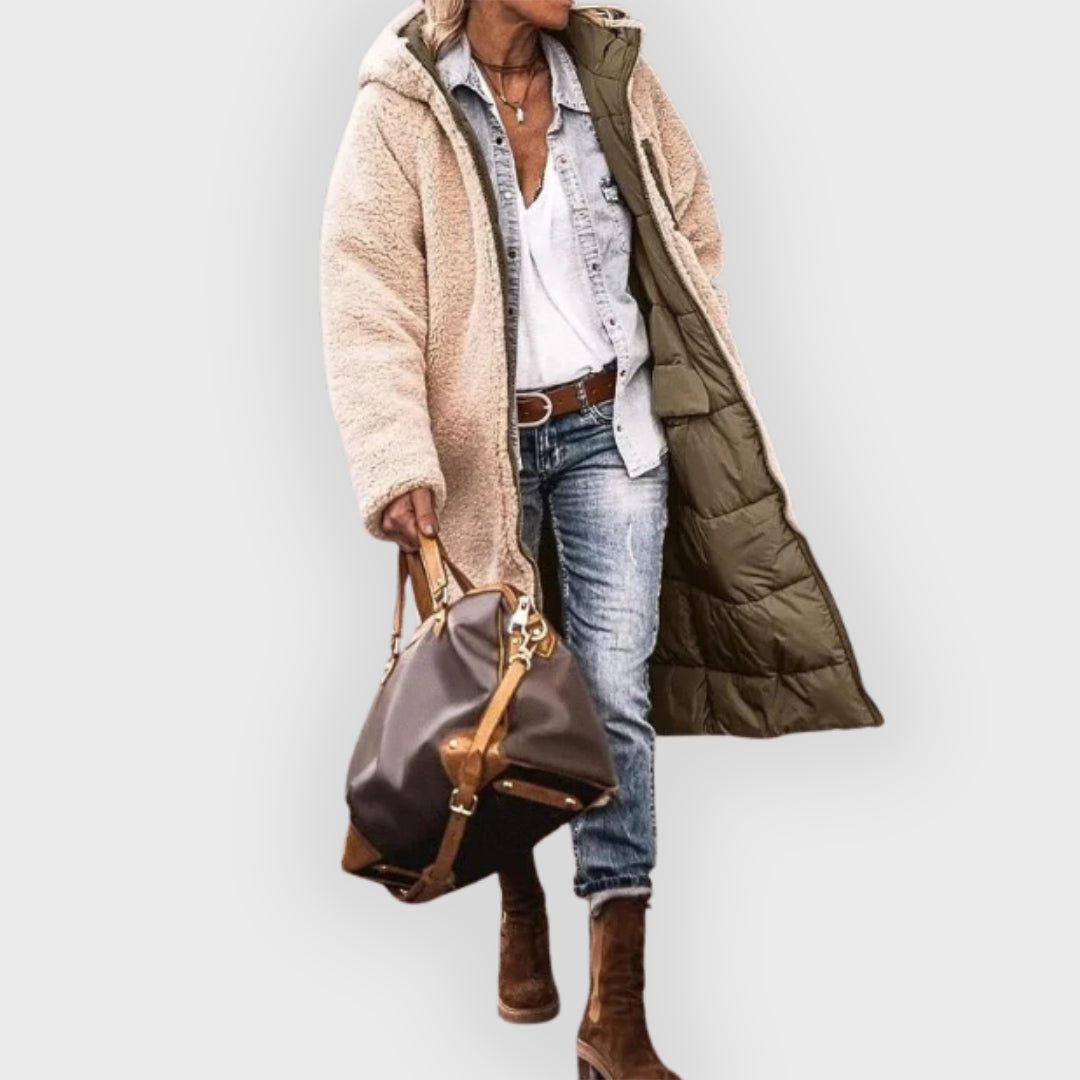 R&B | Longline Sherpa-gefütterter Puffer-Mantel