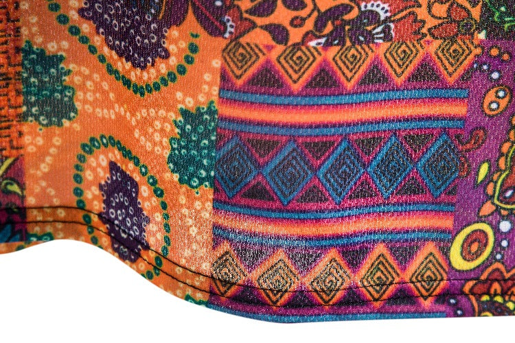 Herren Kurzarmhemd mit buntem Patchwork-Design und lässiger Passform