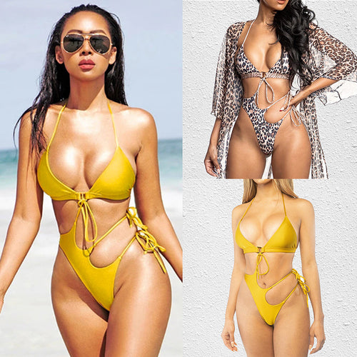 Damen Triangel-Bikini mit modischem Cut-Out und raffiniertem Bindesystem R&B