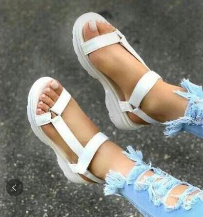 Damen nan sportliche Plateau-Sandalen mit verstellbaren Riemen R&B