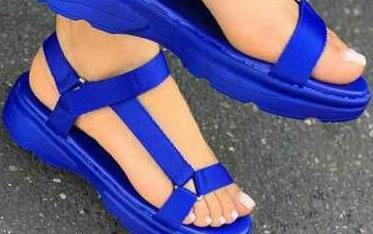 Damen nan sportliche Plateau-Sandalen mit verstellbaren Riemen R&B