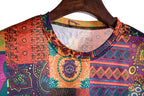 Herren Kurzarmhemd mit buntem Patchwork-Design und lässiger Passform