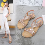 Damen Sandalen im Boho-Stil mit glitzernden Applikationen R&B