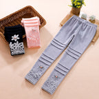 Mädchen modische Leggings mit floralem Spitzenbesatz R&B