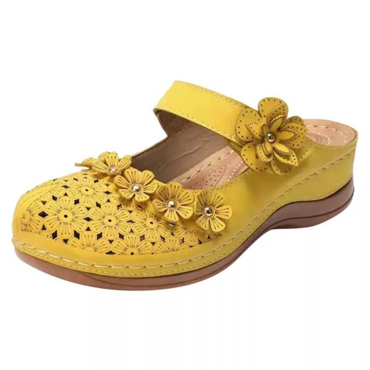 Damen Clogs mit dekorativen Blumenapplikationen R&B